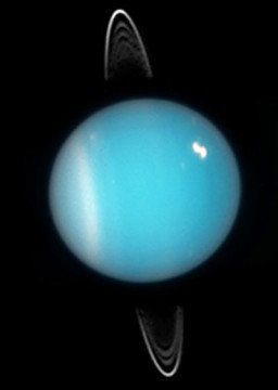 Uranus's rings feature in this 2005 shot from Hubble Space Telescope. NASA / ESA / and M. Showalter