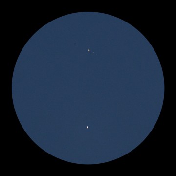 Venus and Jupiter through a telescope
