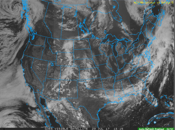 Visible satellite image of U.S.