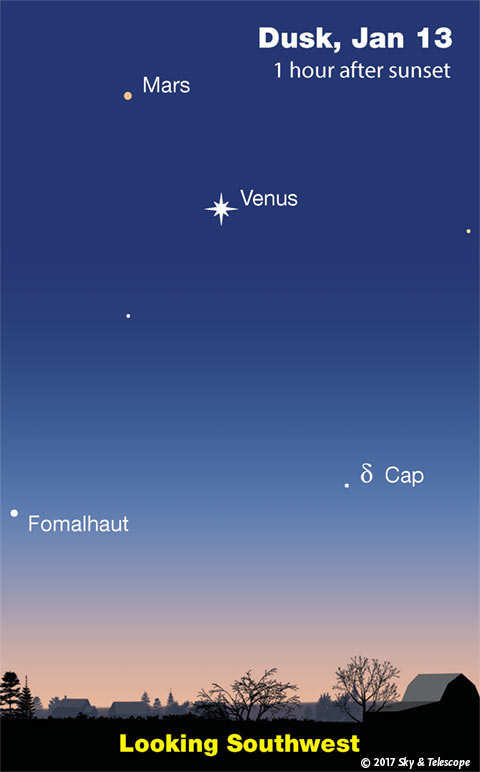 The Venus-Mars-Fomalhaut triangle, Jan. 13, 2017