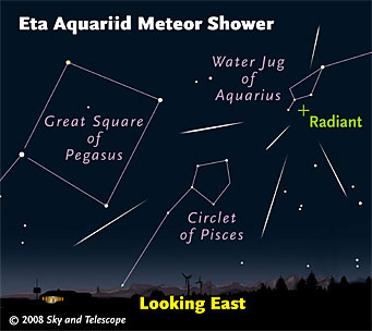 Where to spot Eta Aquariid meteors