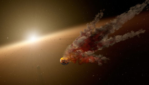 Asteroid breakup (artwork)