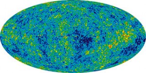 Image of the temperature fluctuations in the cosmic microwave background created from 9 years of WMAP data. NASA / WMAP Science Team