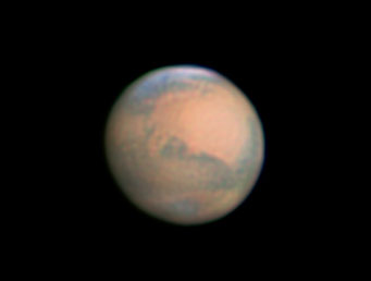 By the evening of Jan. 20th Mars was distinctly gibbous and down to 12″ wide.