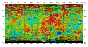 Ceres topographic map from high-altitude orbit