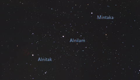 The stars of Orion's Belt