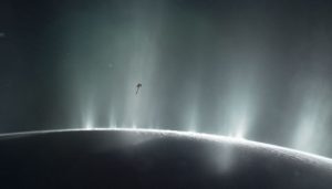 artist's concept of Cassini at Enceladus