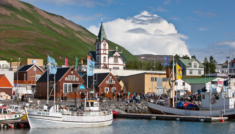 Coastal town on Iceland