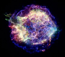 How do stars die? Check out this chandra X-ray photograph of young supernova remnant Cassiopeia A. NASA/CXC/MIT/UMass Amherst/M.D.Stage et al.