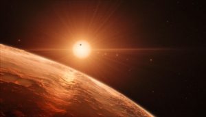 illustration of TRAPPIST-1 planet sky