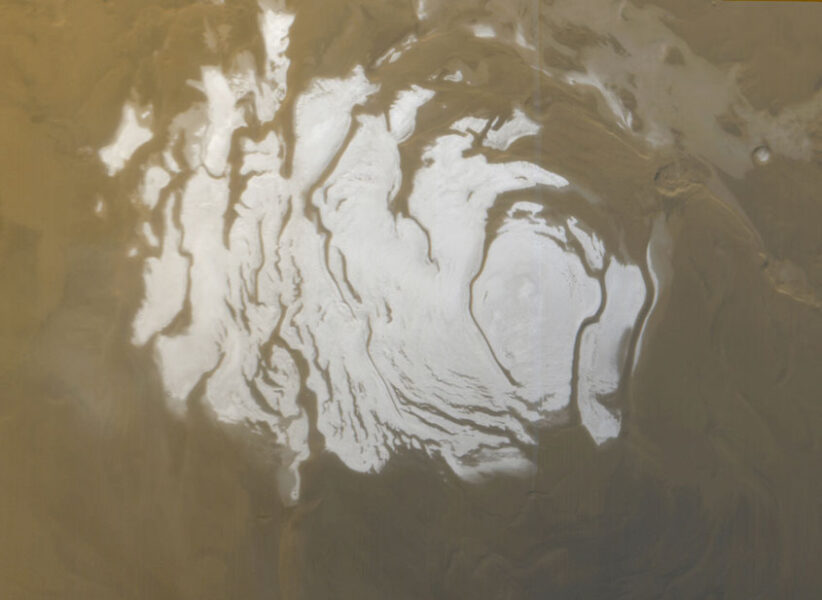 Mars south pole ice cap