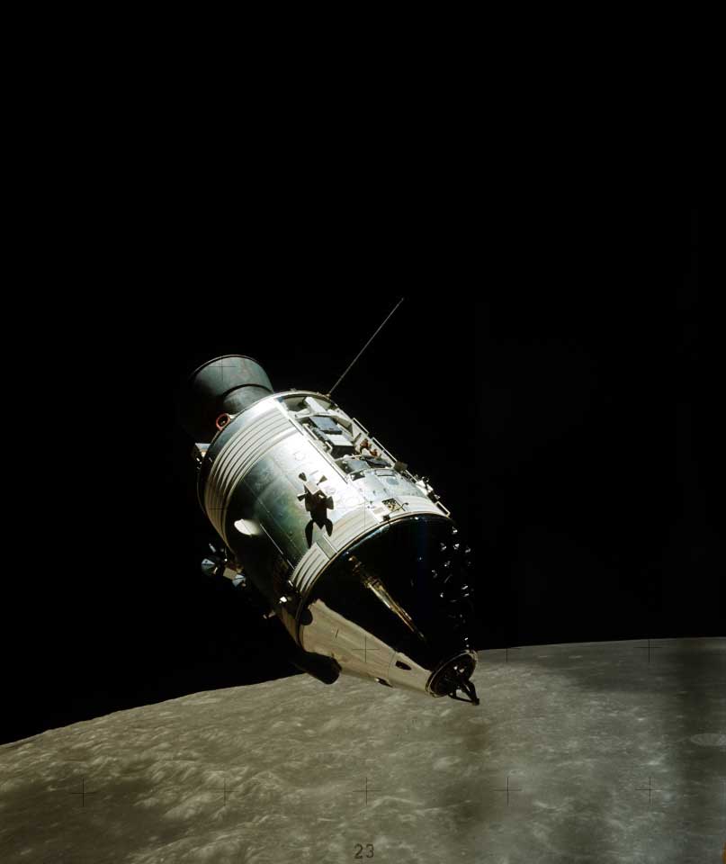 a module floating in space above a grey surface