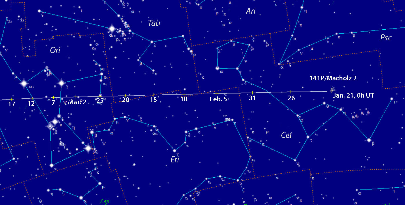 Comet 141P/Machholz finder chart