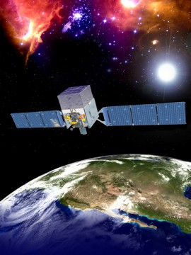 An artist's impression of the Fermi Gamma-Ray Space Telescope. Credit: NASA/General Dynamics