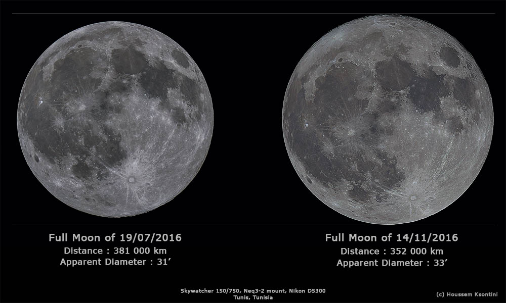 A comparison between 2 full moons Sky & Telescope Sky & Telescope
