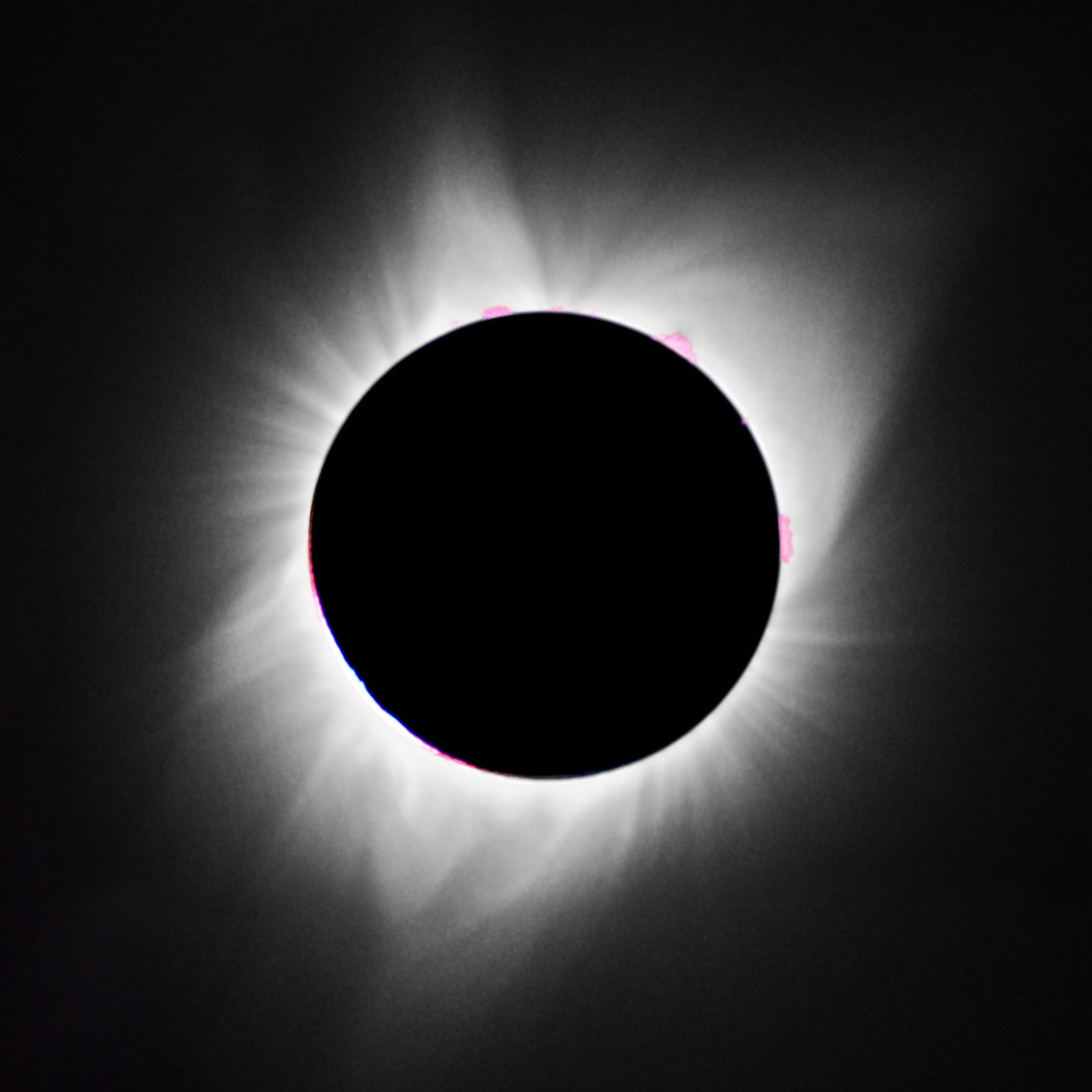 2017 Eclipse Corona as viewed in Midvale, Idaho. Sky & Telescope