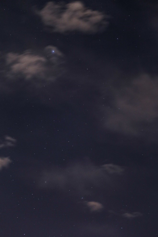 Sirius & Canis Major seen through cloudy skies