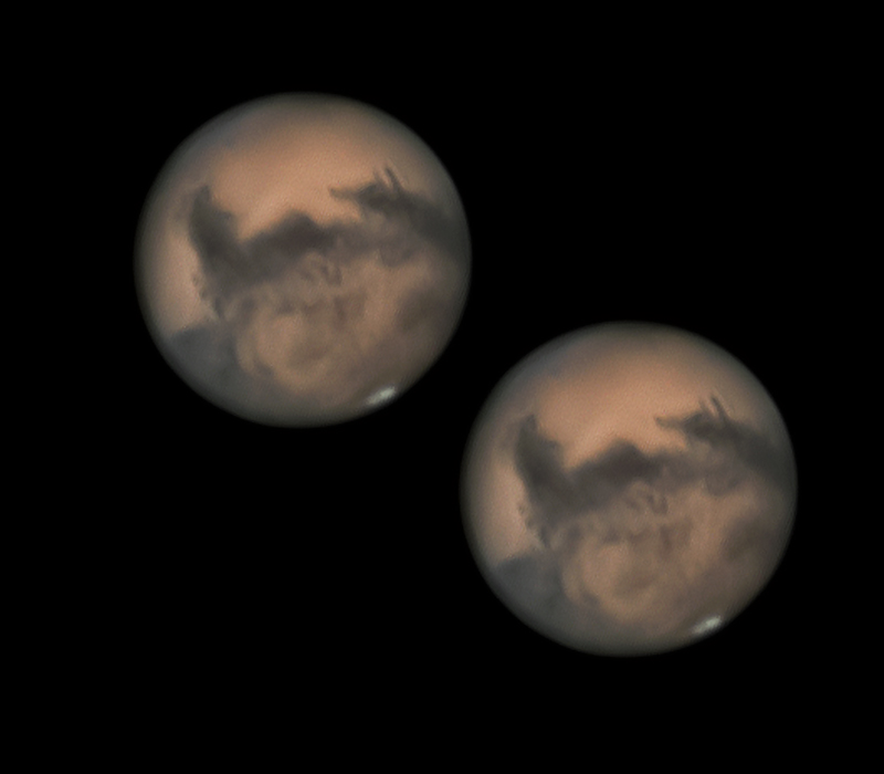 sky and telescope real time face of mars