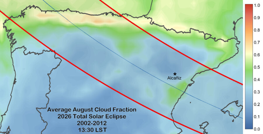 Cloud map for 2026 total solar eclipse