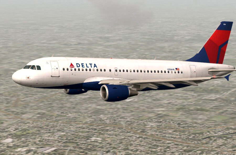 Delta A319-100 in flight