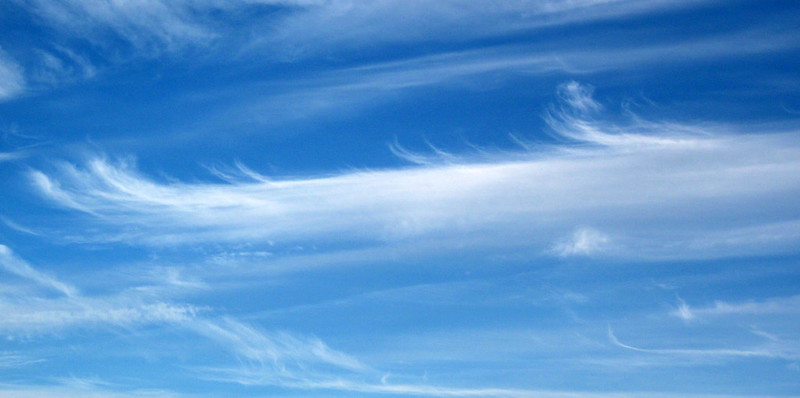 Mares' tails cirrus clouds