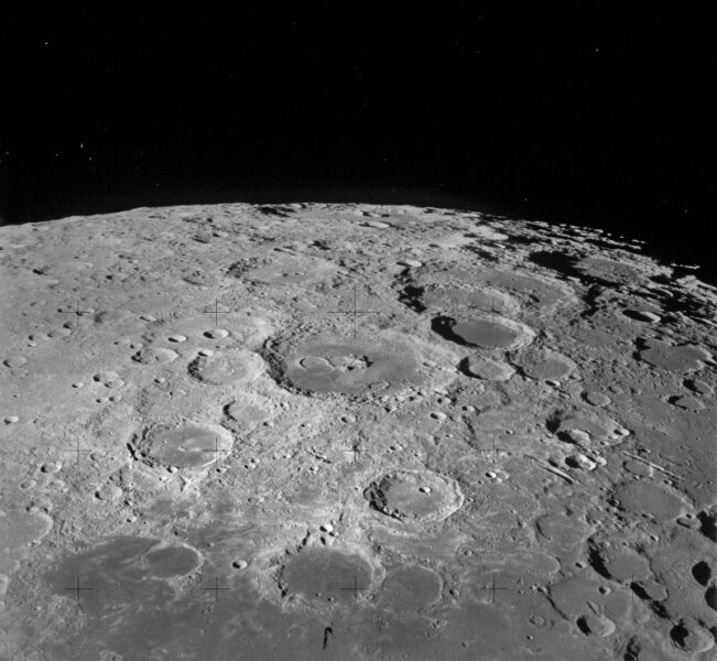 Image of craters on the lunar surface as seen from the command module