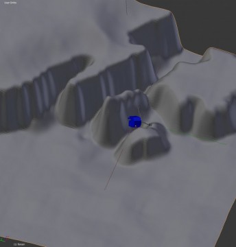 Philae's likely position in a visualisation of a topographic modeling of the comet's surface. Credits: ESA/Rosetta/Philae/CNES/FD