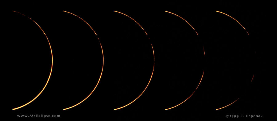 Baily's beads seen during annular eclipse