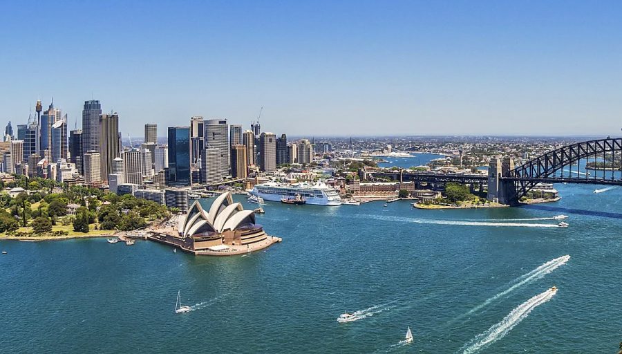 Aerial view of Sydney Harbor