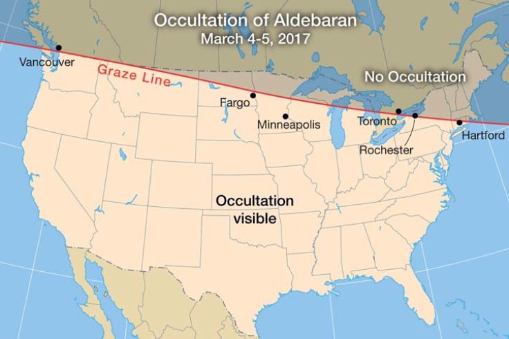 Aldebaran occultation March 2017 map