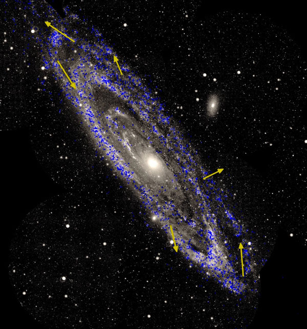 Rotation of Andromeda Galaxy