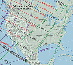 Phase of the partial solar eclipse over North America