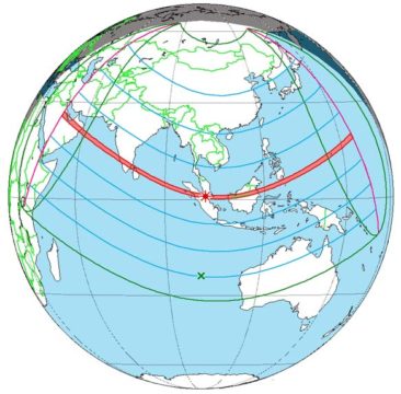 Global track of December 2019 annular solar eclipse