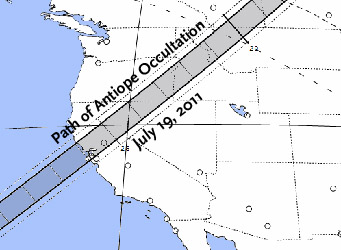 Map of Antiope occultation