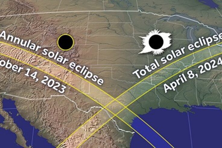 Solar eclipses 2023 and 2024