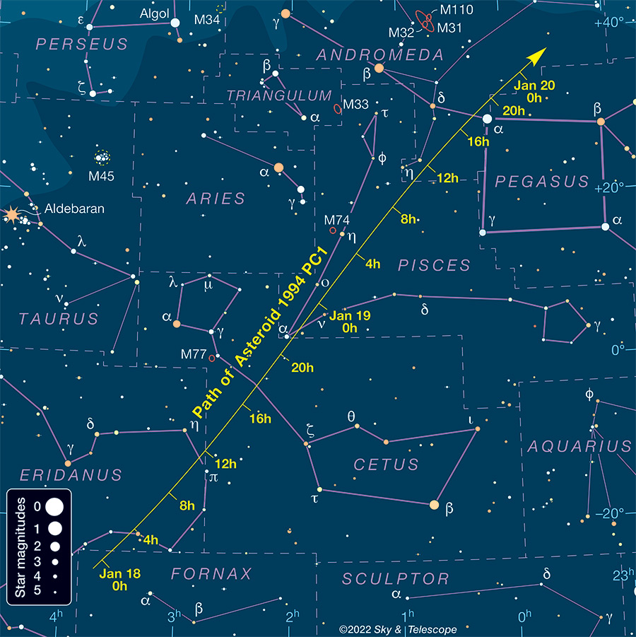 Asteroid 7482 Wide Finder Chart