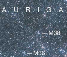 Auriga with 3 open clusters
