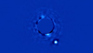Gemini Planet Imager’s first light image of Beta Pictoris b. Processing by Christian Marois, NRC Canada. 