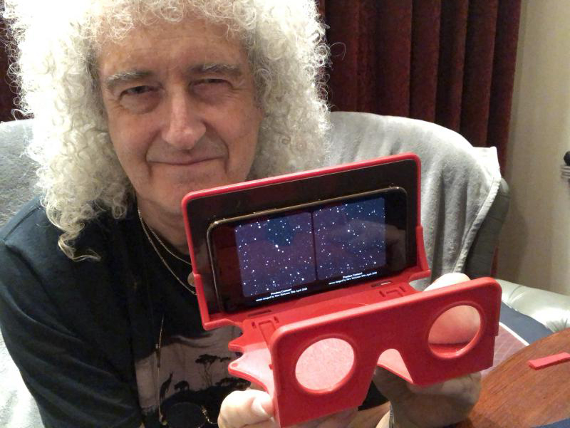 Brian May with stereo viewer