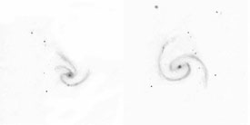 Sketches of 2 spiral galaxies