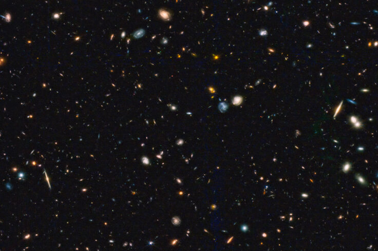 JWST deep-field image showing many galaxies