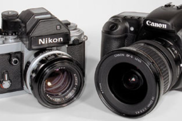 SLRs: film (left) and digital (right)