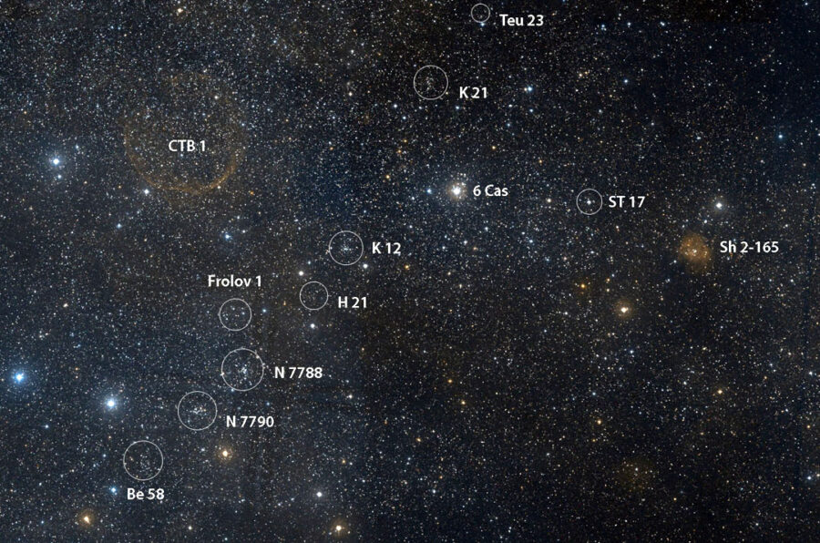 Open clusters in Cassiopeia