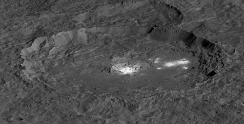 Simulated perspective view of Occator Crater