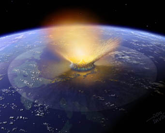 Giant impact 65 million years ago