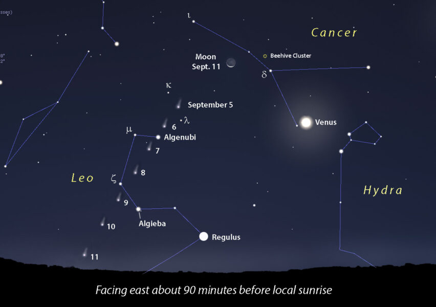 Comet Nishimura September map