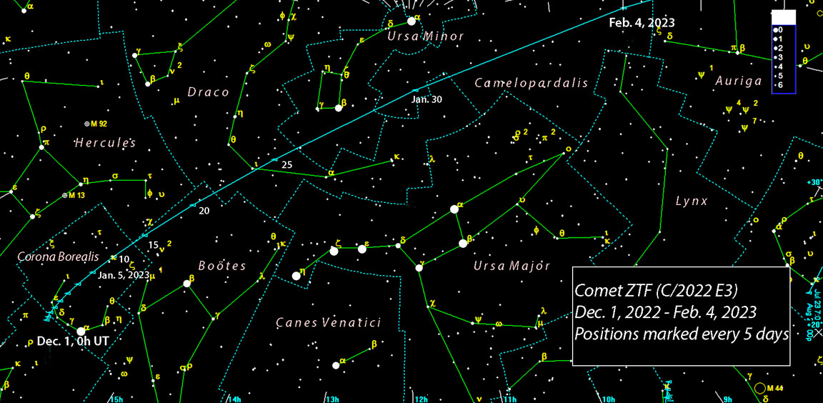 Comet ZTF (C/2022 E3) map