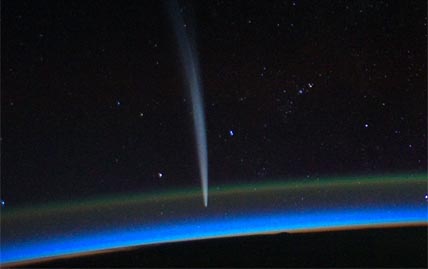 Comet Lovejoy from the ISS