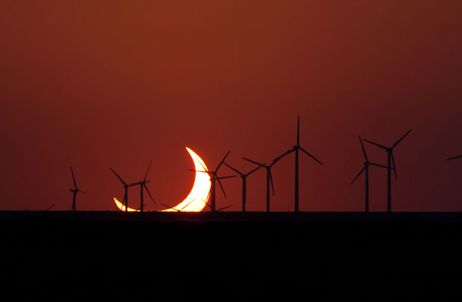 Partial Eclipse at Sunset