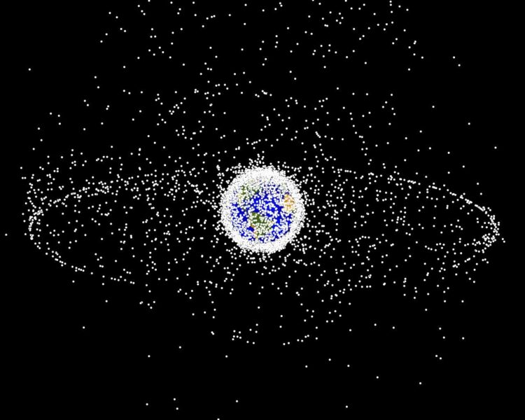 Space debris in geosynchronous orbit